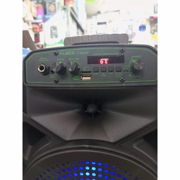 COD SPEAKER BLUETOOTH WIRELESS FLECO 8'5 INCH F-8606M PLUS MIC WIRELESS KARAOKE + REMOTE X-BASS//SPEAKER SALON AKTIF X-BASS F-8606M//SPEAKER KARAOKE//SPEAKER WIRELESS