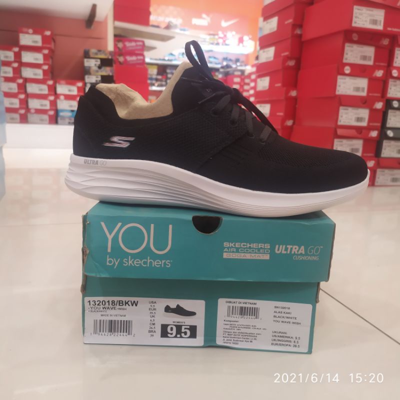 Skechers Women You Wave Wish Black White 132018/BKW