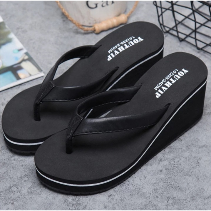 SANDAL WEDGES WANITA | SANDAL CASUAL VERONICA BK 77