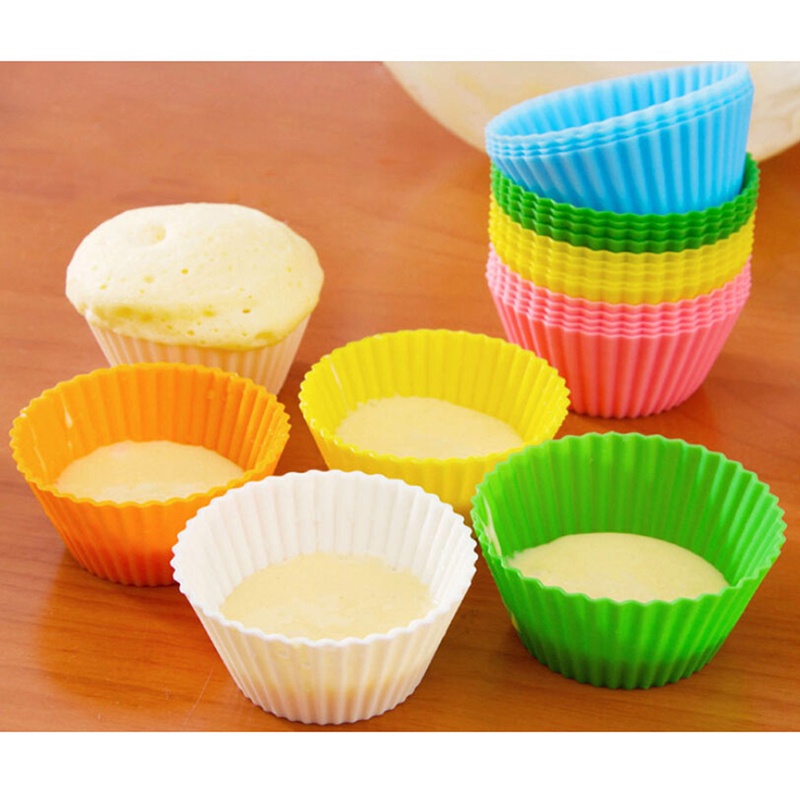 Sunshine 6pcs Cetakan Cupcake / Muffin Bahan Silikon Anti Lengket Tahan Panas