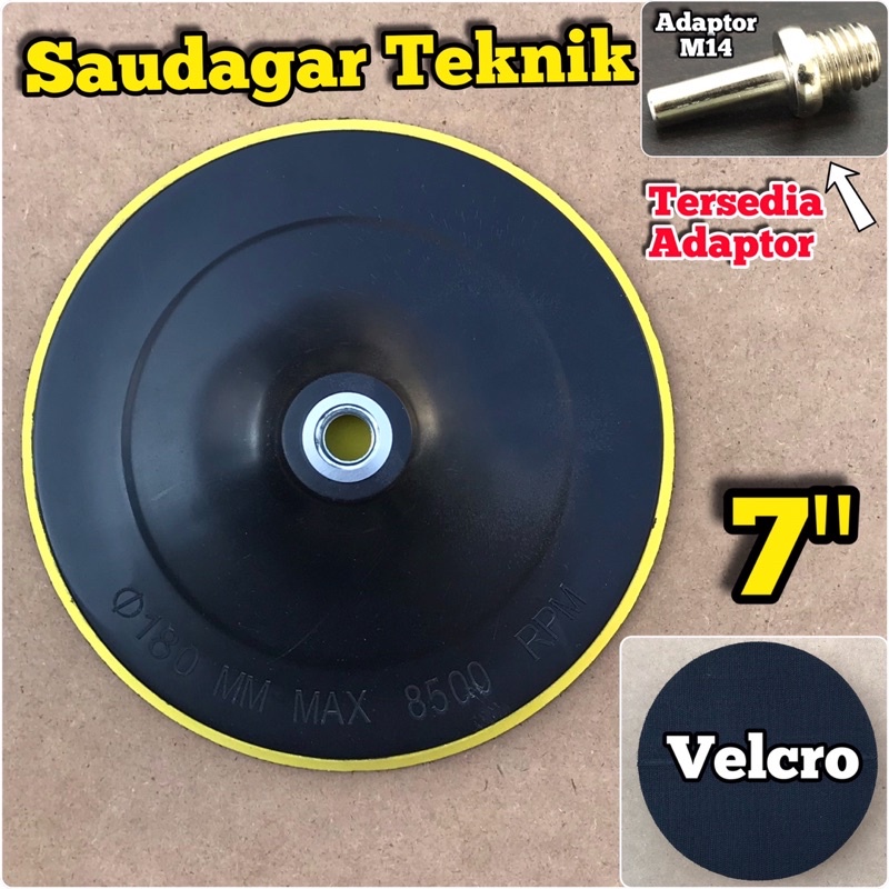 Tatakan Pad Poles Amplas Velcro 7 Inch Backing Pad Velcro 7&quot; Bisa Untuk Mesin Bor