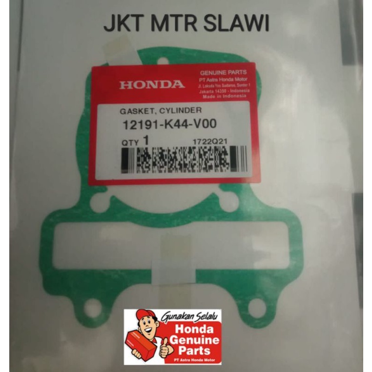 12191 K44 V00 gasket cylinder beat pop, beat eco street, vario 110 esp new scoopy fi K16 2015-2019 scoopy esp K93 asli honda