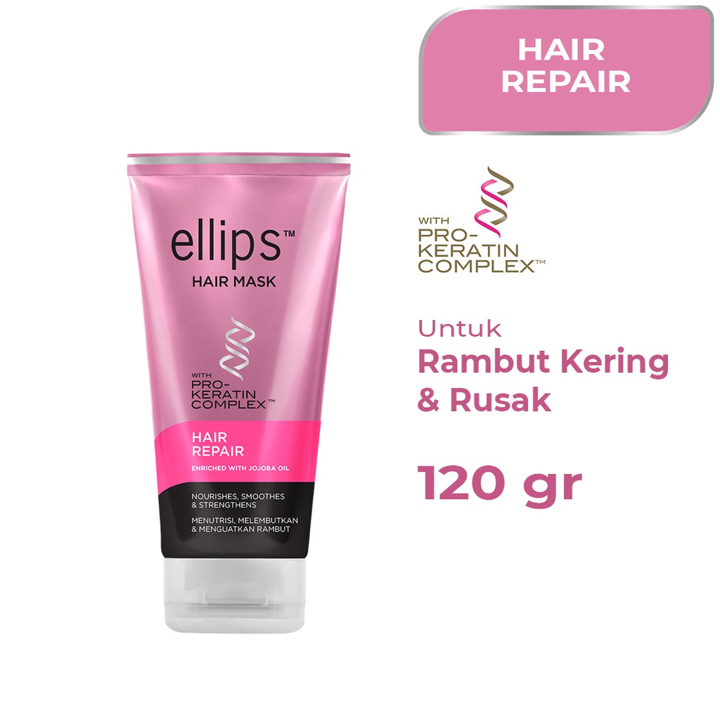 Jual Ellips Hair Mask Pro Keratin Hair Repair Tube 120gr Indonesiashopee Indonesia 