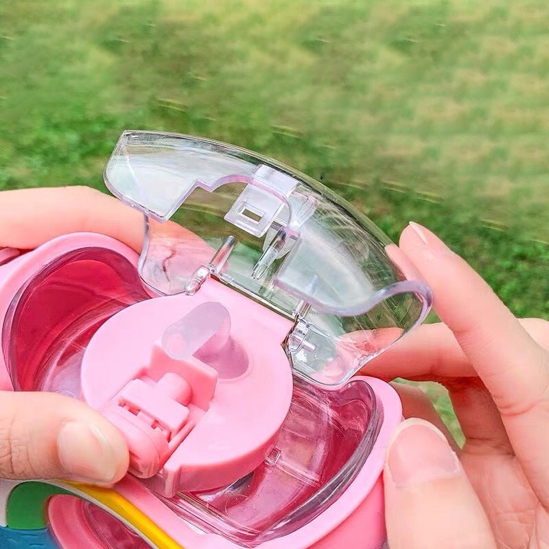 Botol Air Minum Anak TK SD Unik Bentuk Donat Portable Dengan Sedotan dan Tali Anak Cewek Perempuan-8