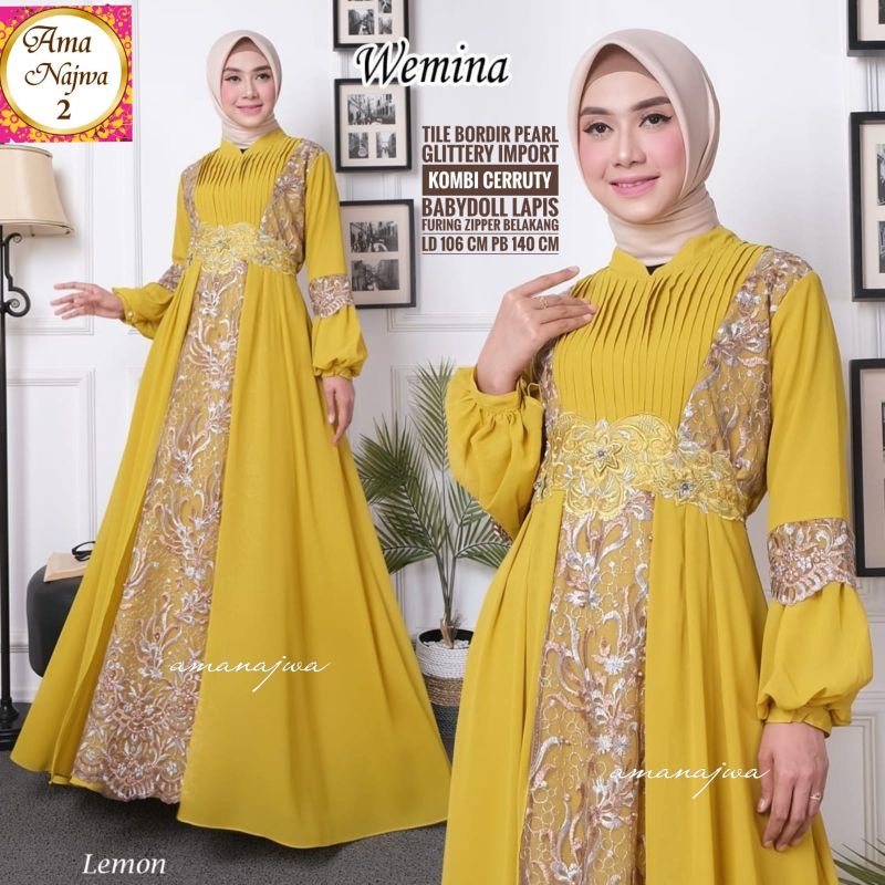 NIUYA//WEMINA NEW DRESS ORIGINAL BY AMA NAJWA//BAJU KONDANGAN