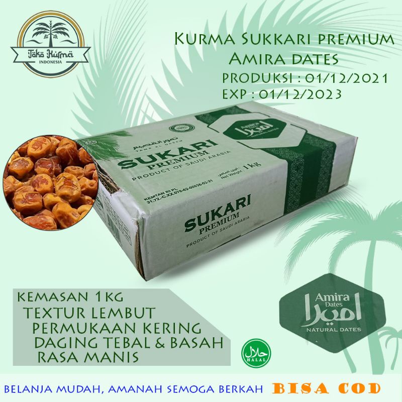 

Kurma Sukkari Premium Amira 1kg