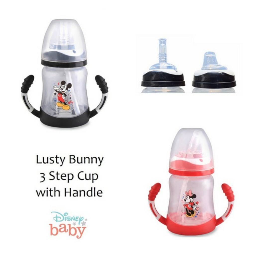 Botol Minum dengan Sedotan Spout Cup Disney Bunny 3in1 Bottle dengan Handle