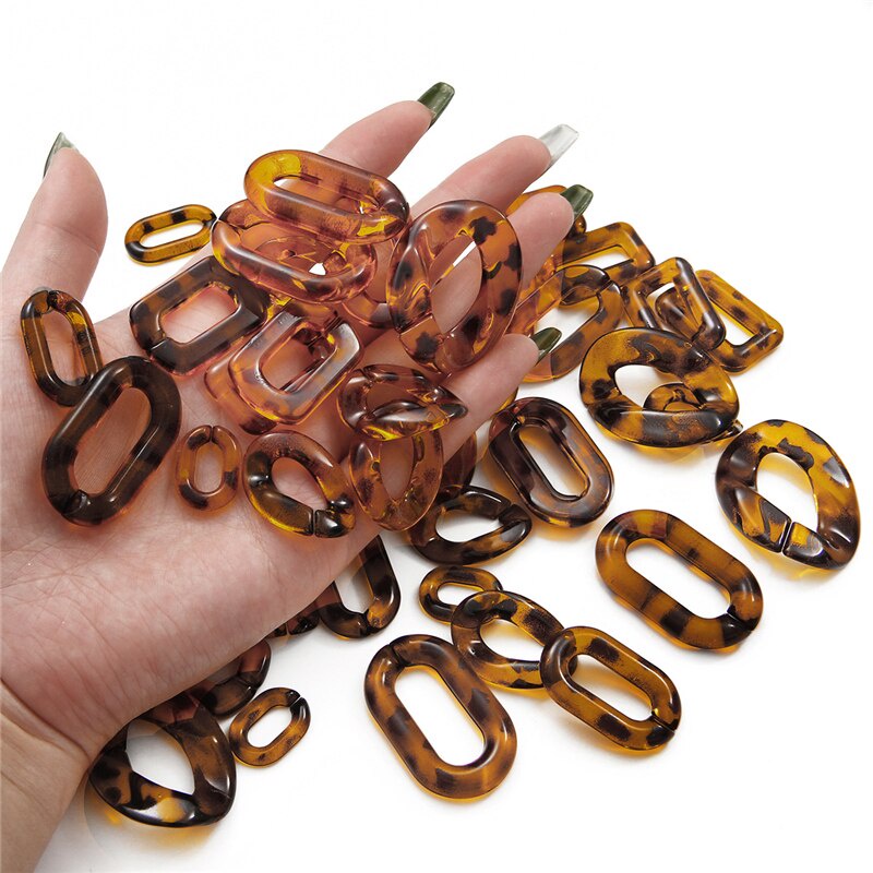 10 pcs/pack Fashion Acrylic Leopard DIY Beads untuk Membuat Perhiasan Konektor Link Rantai Pemegang Kerajinan Aksesoris