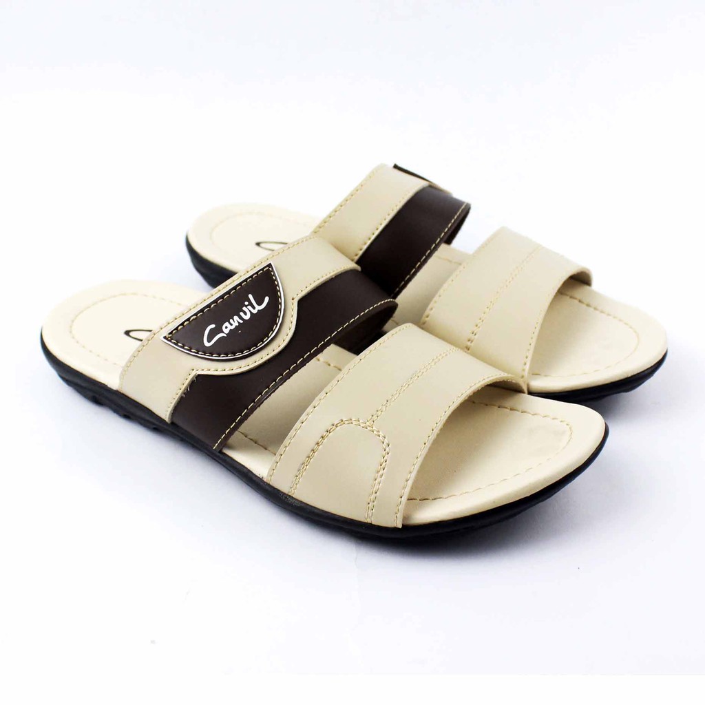 Sandal Selop Pria Virale - Sandal Casual - Sandal Slop Pria CVL-11 Tan