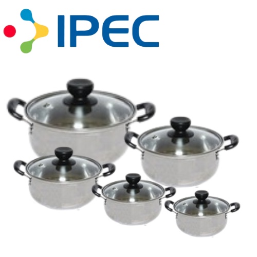 PANCI SET TUTUP KACA / PANCI 5 SUSUN / PANCI SET STAINLESS TUTUP KACA 8812