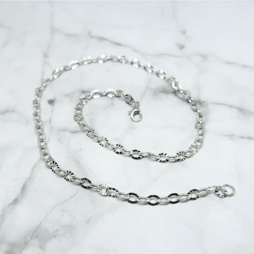 GELANG KAKI NORI UKIR PERAK SILVER 925 LAPIS EMAS PUTIH ASLI ORIGINAL