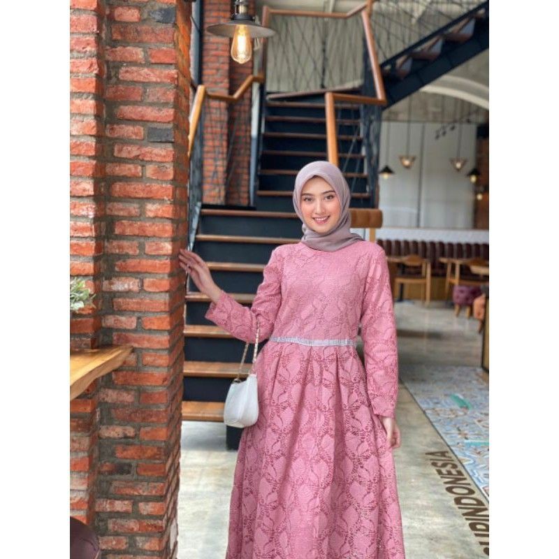 REAL PICT GAMIS ANGGUN/GAMIS BRUKAT MEWAH/GAMIS KEKINIAN/BY PB