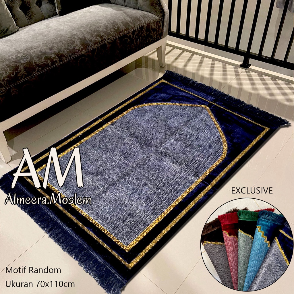 Sajadah Turki Motif Minimalis Bahan Tebal Dan Halus Ukuran Dewasa Super Perlengkapan Sholat Pakaian Muslim Almeera Sejadah
