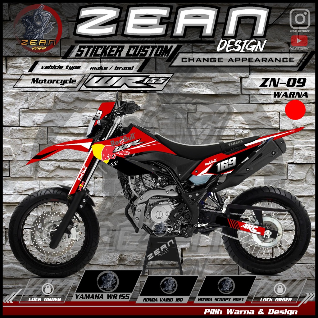 Decal Sticker Motor Cross Yamaha WR155 Fullbody - Dekal Stiker WR 155 Desain Trail Supermoto Terbaru