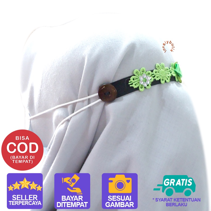 Lovelybutik - Konektor Masker Hijab / Connector Masker / Tali Pengait Masker / Kaitan Masker Hijab Model Bunga