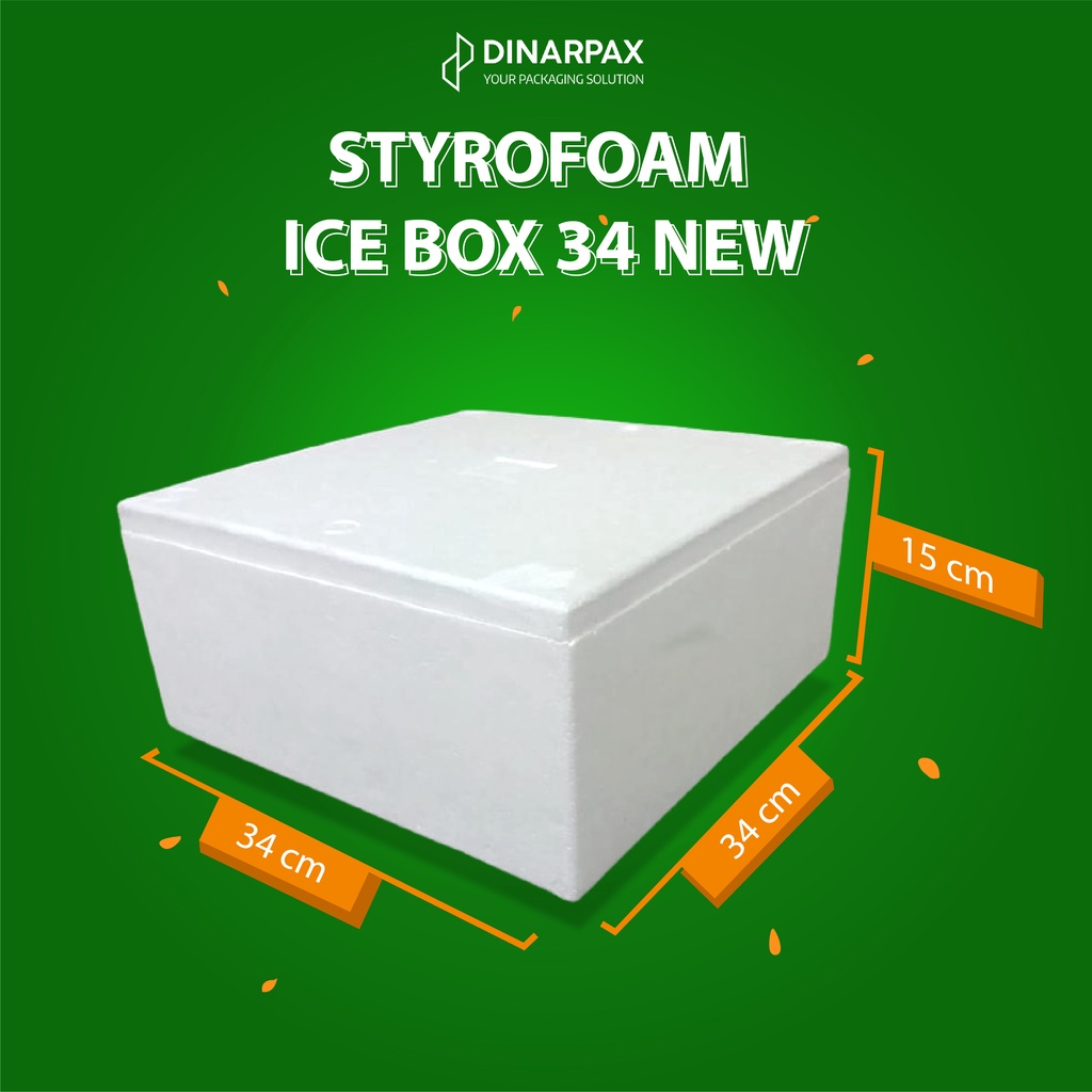 STYROFOAM ICE BOX 34 NEW 34X34X15,5CM / ICE BOX 1 NEW / GABUS / STYROFOAM BOX KUE / BOX KOTAK /TERMU
