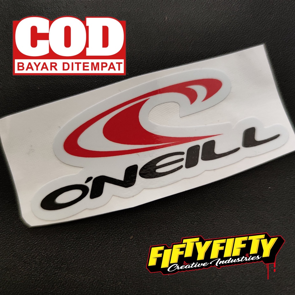 Stiker Print Cut ONEILL Stiker Printing Laminasi Glossy Tahan Air Stiker Motor Mobil Helm Sudah Membentuk Pola Desain