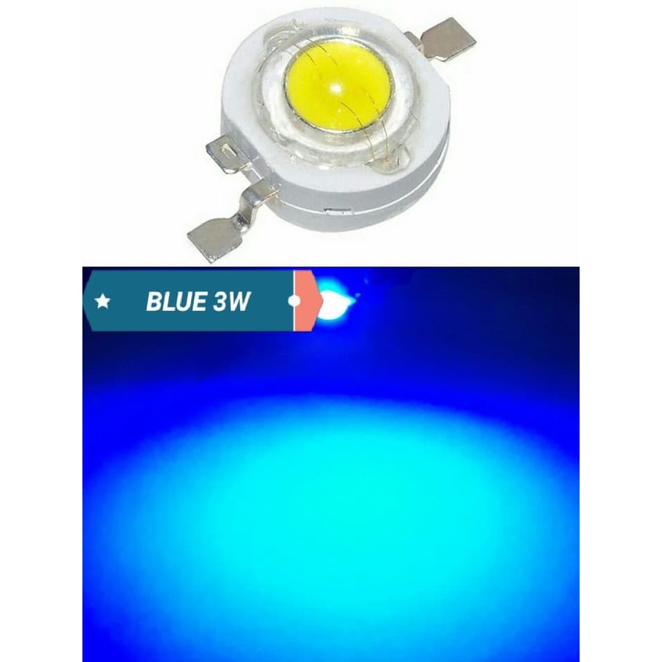 High Power Led HPL Blue 3W Biru 3 Watt Ultra Bright 460nm 3.6v 700mA