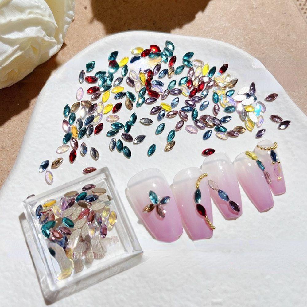 AUGUSTINA Agustina Nail Art Rhinestones Gadis Shiny DIY Bahan Symphony Nail Salon Manicure Aksesoris Dekorasi Kuku