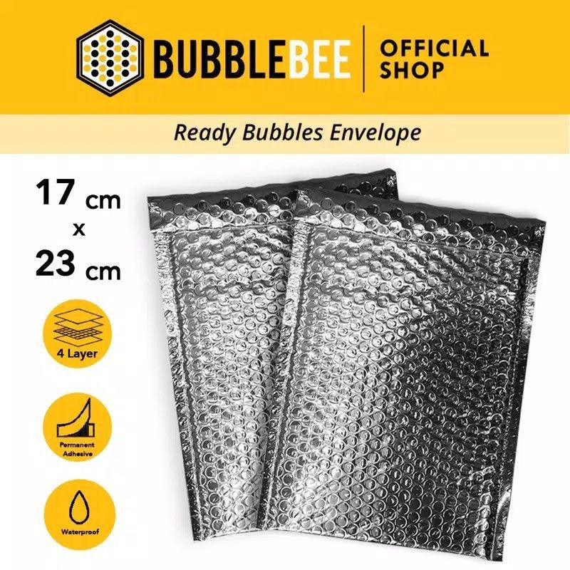 polymailer bubble wrap  aluminium silver bentuk amplop