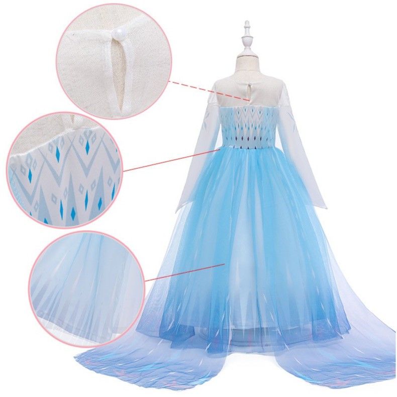 [YOMIKA] Disney Frozen 2 Costume Dress Kids Girl's Elsa Queen Cosplay Raya Party Princess Dress