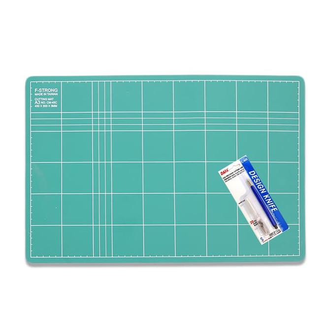 

Paket Hemat Cutting Mat A3 Double Sided + Pen Cutter Design Knife