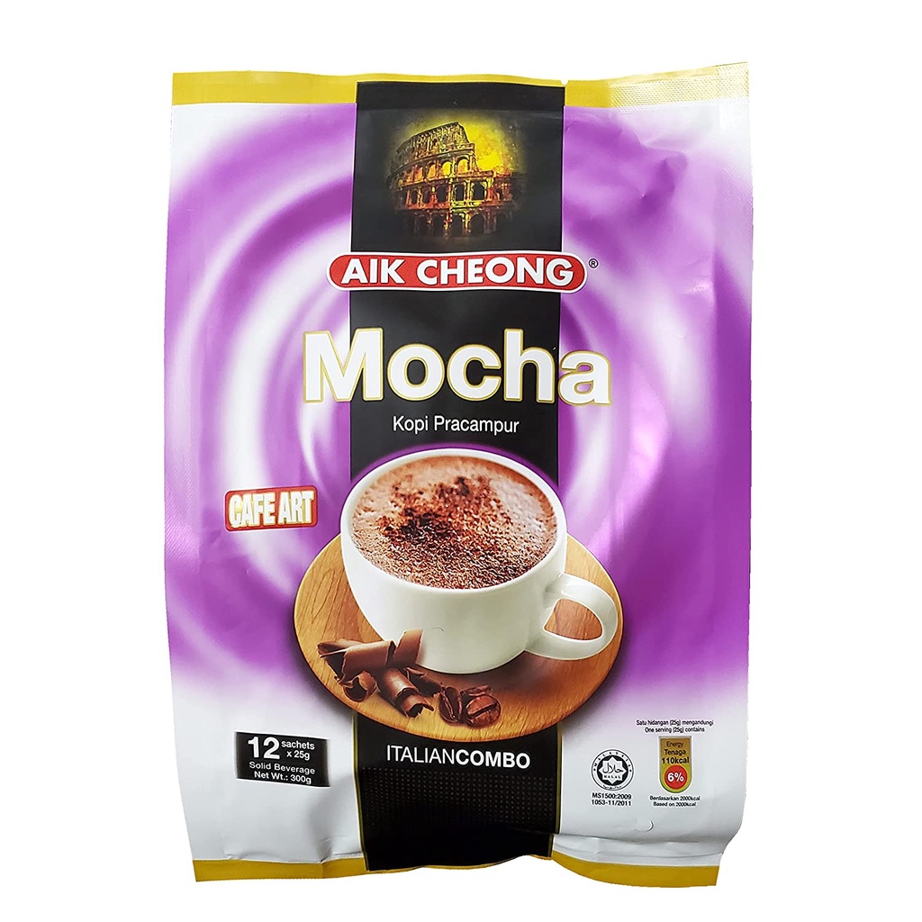 

Kopi Aik Cheong New Mocha Italian Combo 300gr (12 sachets x 25 gr)
