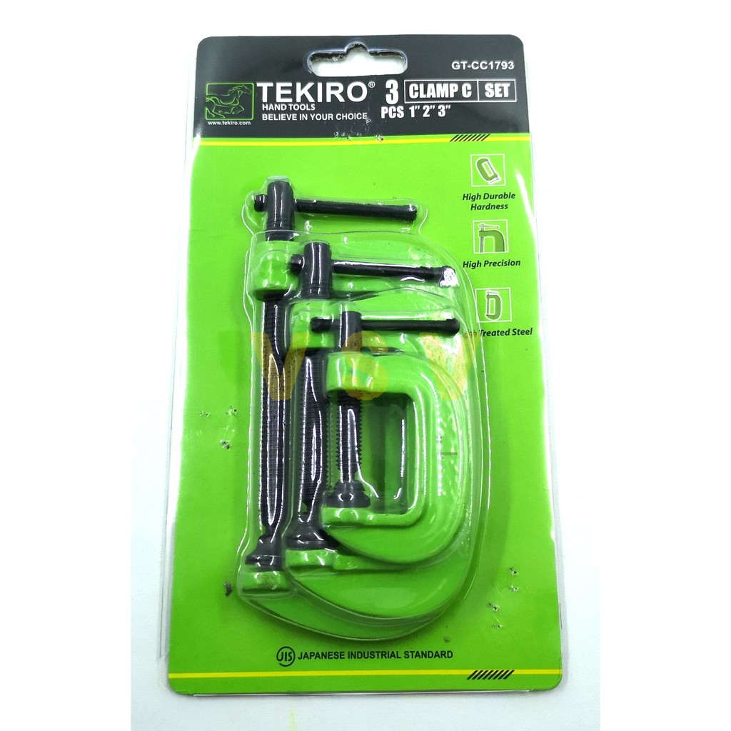 Tekiro klem C set 3pc 1&quot; 2&quot; 3&quot;/ clamp C set 3pc / C klem set 3pc