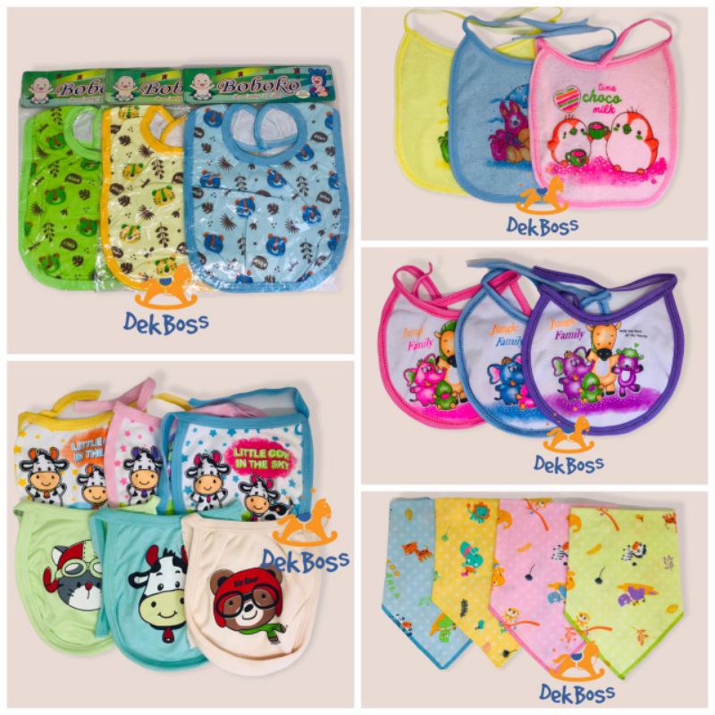 Celemek bayi kain anti air waterproof lucu bahan handuk slaber makan bayi segitiga baby perempuan bib bayi liur laki laki