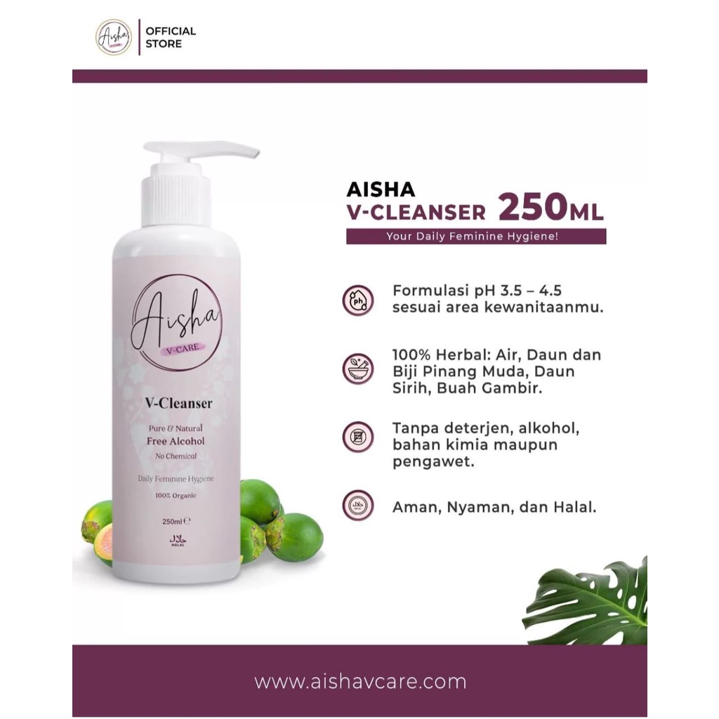 AISHA V CLEANSER 250 ML | AISHA V CARE | PERAWATAN KEWANITAAN TERINSPIRASI SUNNAH