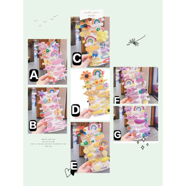 Jepit Rambut Anak Isi 14 Pcs/Jepitan Rambut Anak/Jepit Rambut Anak