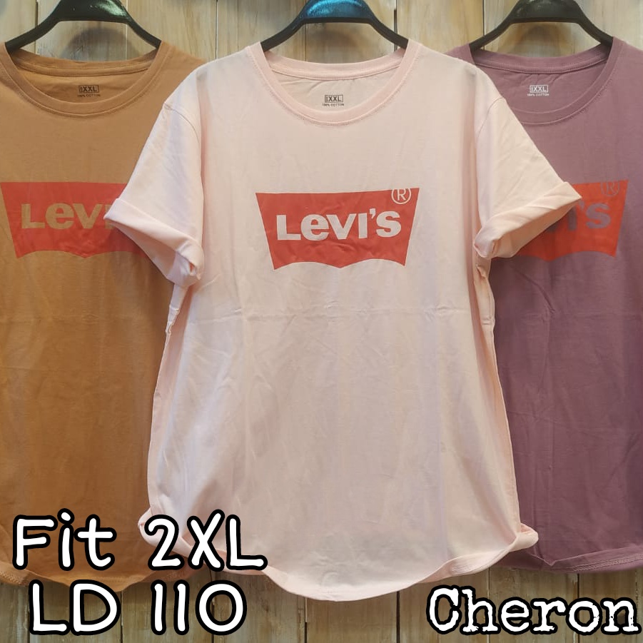 CHERON 21937 - Kaos Distro Wanita Fit XXL LD 110 Baju Atasan Oblong Cewek Jumbo 2XL Big Size Bigsize