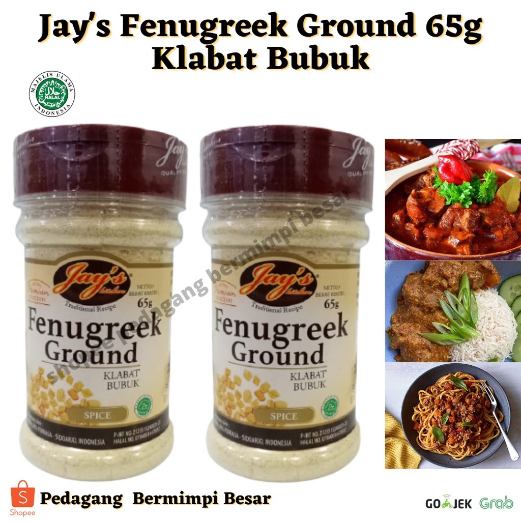 Jay's Fenugreek Ground 65g/ Klabat Bubuk/ Bumbu Masak Rempah/Jays