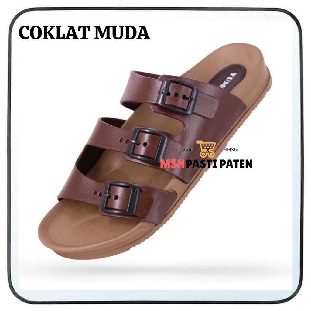 YUMEIDA GT 9071 UKURAN 38-43 Sandal selop pria dewasa bahan karet Sandal gesper pria