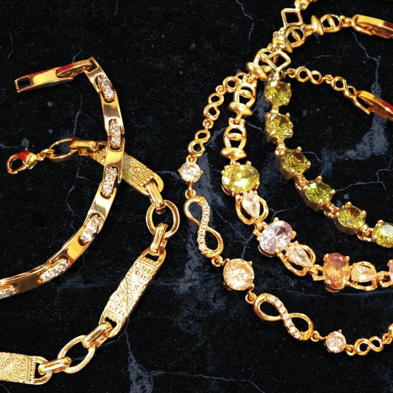 Gelang Xuping Emas 18K Aksesoris Fashion Korea Emas Arab Gold Gelang Layer Wanita Hijab OOTD
