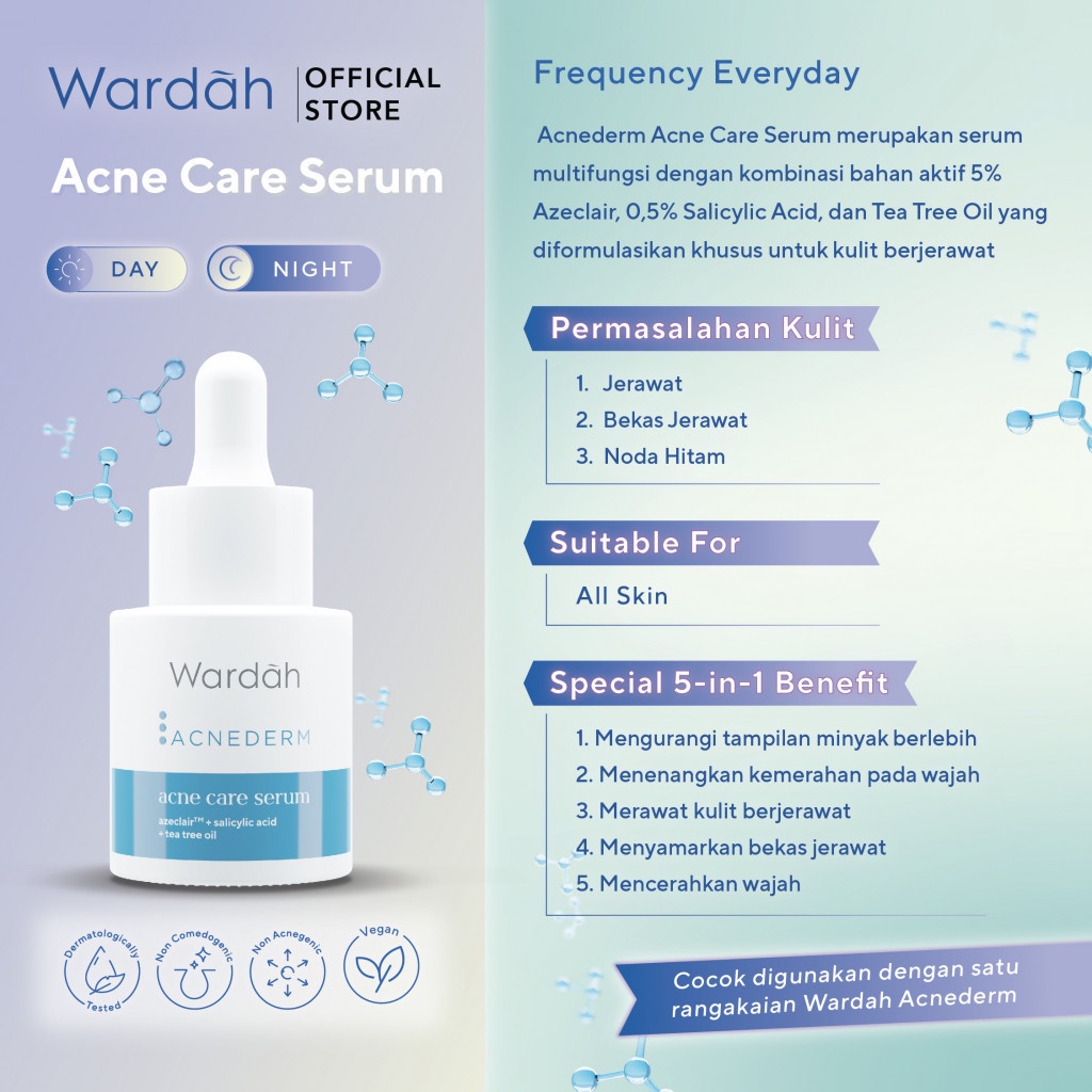 Wardah Acnederm Acne Care Serum 15ml | Serum Jerawat