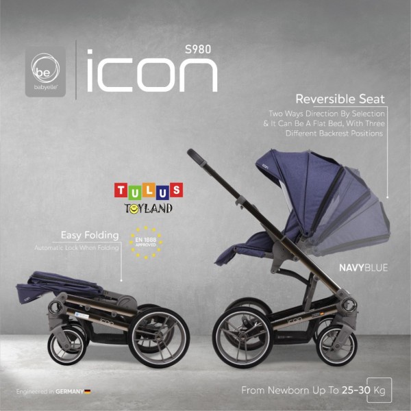 Stroller Babyelle Icon S 980 RS Baby Elle S980 Reversible Pram Kereta Dorong Bayi Hadap Ibu