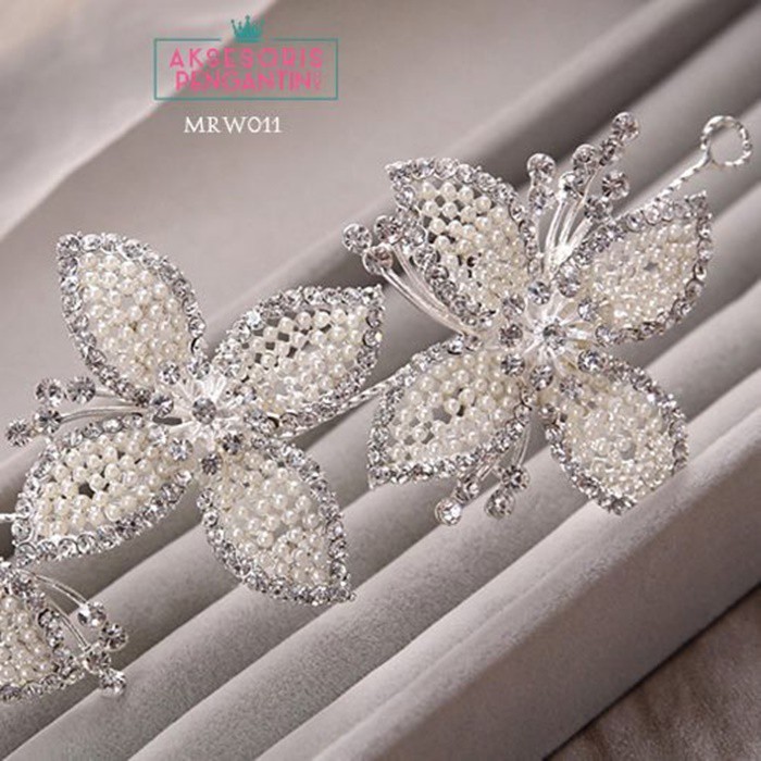 [SIAP KIRIM] AKSESORIS WEDDING HEADPIECE PENGANTIN WANITA BRIDAL BUNGA MRM010