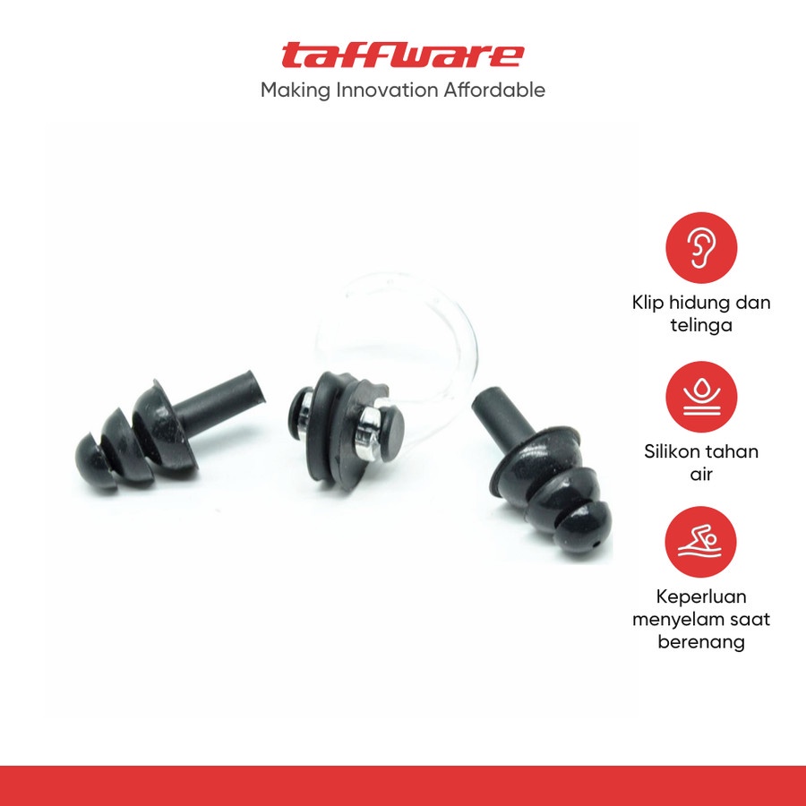 TaffSPORT Penutup Hidung dan Penyumbat Telinga untuk Renang Ear Plug Swimming - WFW051