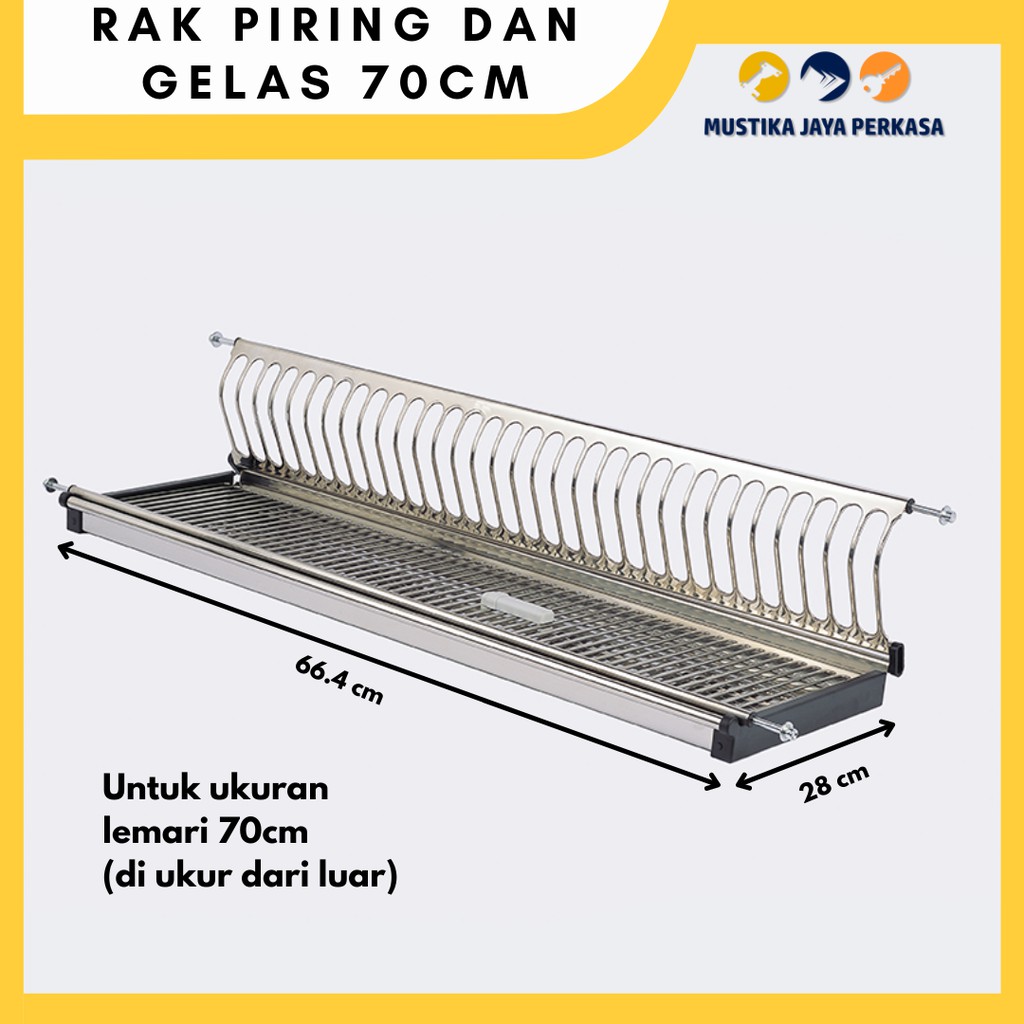 Rak Piring Dapur Atas 70 Cm Gantung Tempat Piring Kabinet Kitchen Set Stainless Steel Stainlis Gelas