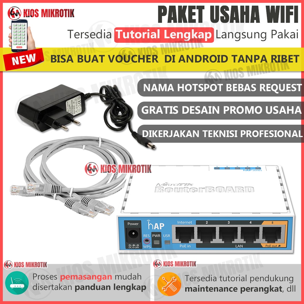 Alat Usaha Wifi Cocok Untuk Pemula RB951Ui 2nD / 50 User Full Setting Langsung Colok Siap Pakai Untuk RT RW NET