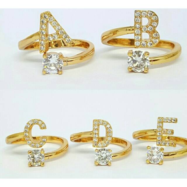 Cincin abjad lapis emas