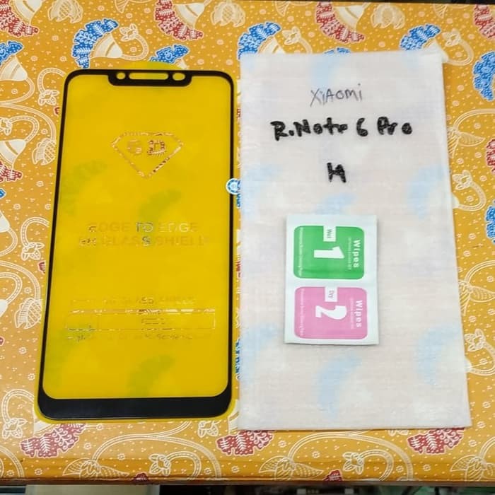 Tempered glass full xiaomi redmi note 6 pro kaca gorila glass full