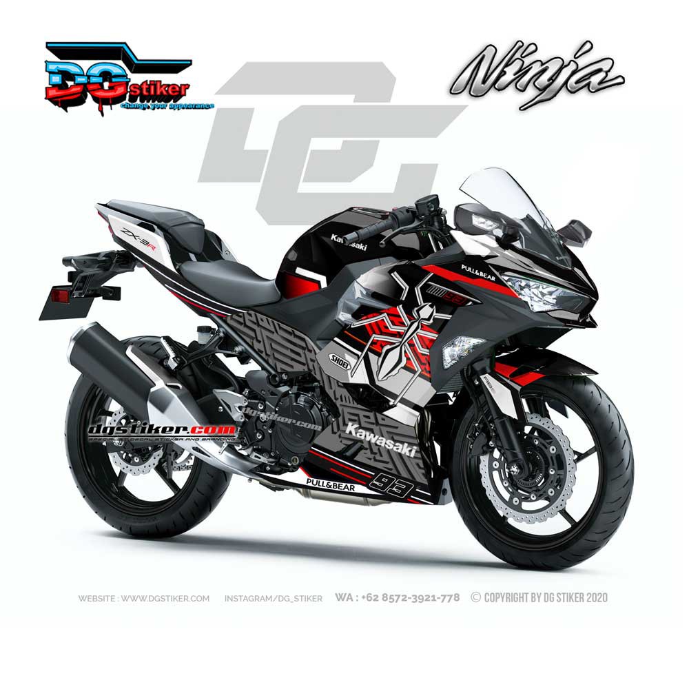 Decal Sticker Ninja 250R FI 2018 Black Spirit Marquez DG Stiker