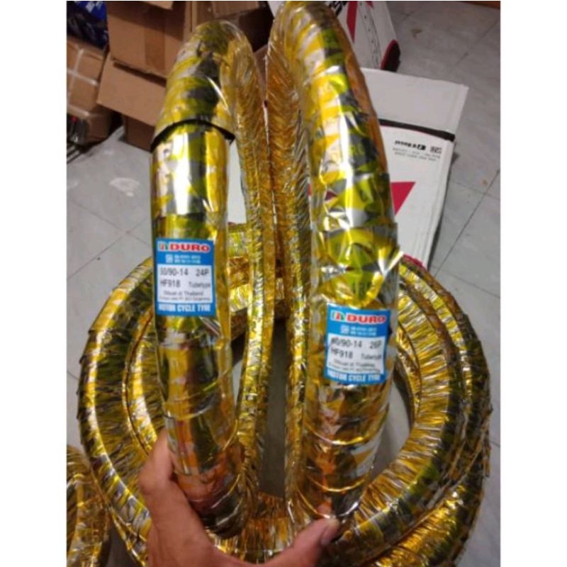 Ban Duro Ring 14 Duro Thailand 50/90x14 sama 60/90x14 Ban Cacing Ring 14 Ban Luar Sepasang Ring 14