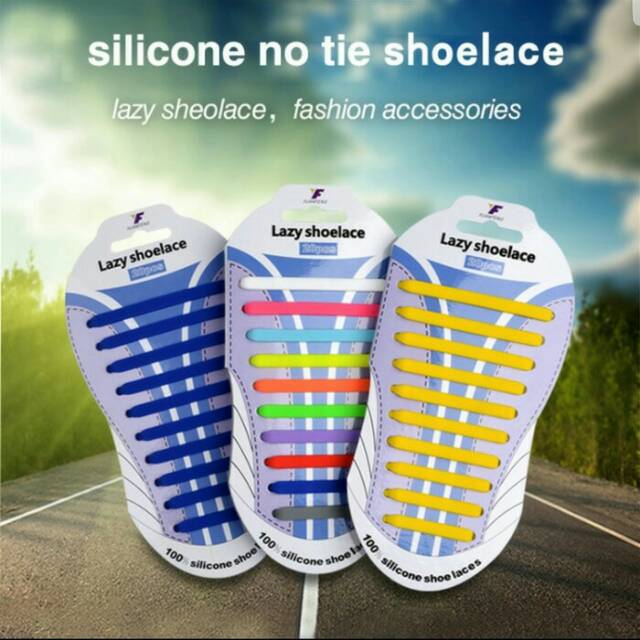 Premium Shoelace silicone - Tali sepatu silikon isi 20pcs