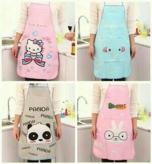 Apron korea karakter celemek masak dapur anti air minyak waterproof oilproof