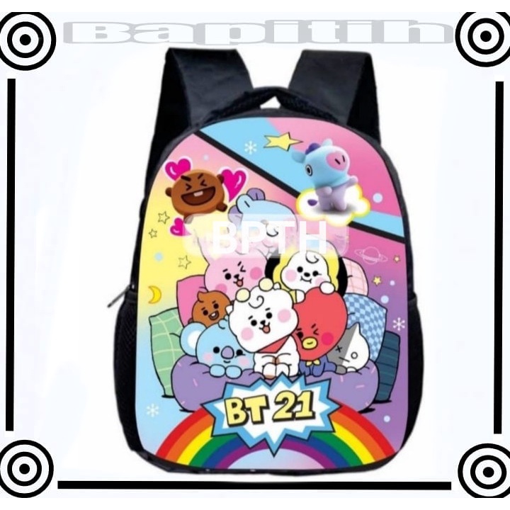 BPT/ Tas Ransel Anak Sekolah Karakter Bag Backpack Lucu Motif Cartoon BT 21 Cute