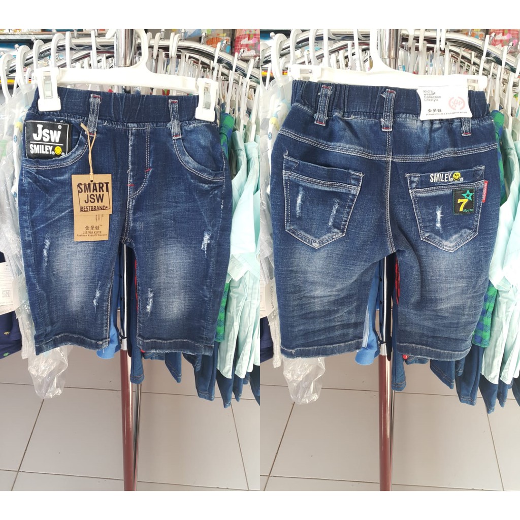 Celana Pendek Jeans Anak Laki Smile Import/ Celana Pendek Anak Laki-Laki