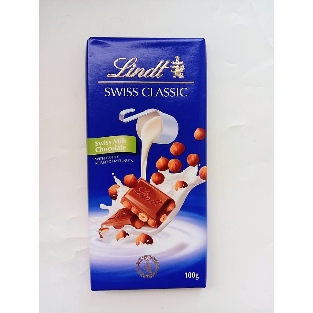 

LINDT SWISS CLASSIC MILK SWEET HAZELNUT CHOCOLATE / COKLAT SWEET MILK 100 GR